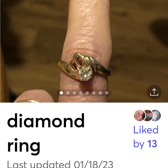 Diamond ring 14 k - Picture 4 of 8